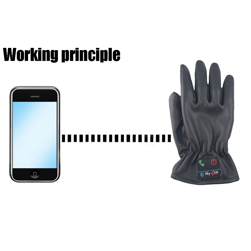 Портативные перчатки из искусственной кожи для звонков с подзарядкой Bluetooth