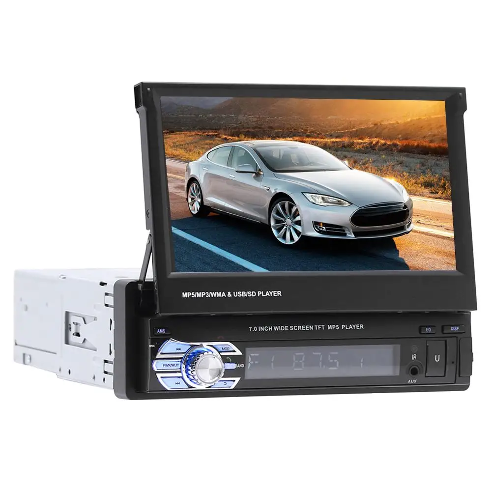 

SWM 9601 7 inch In Dash Head Unit Bluetooth Car Stereo AUX USB FM Radio Receiver Equipped with 21-Key Remote Control