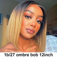blonde short bob lace front human hair wigs for women brazilian remy straight black 1b 27 1b 30 colored bob lace front wig 13x4