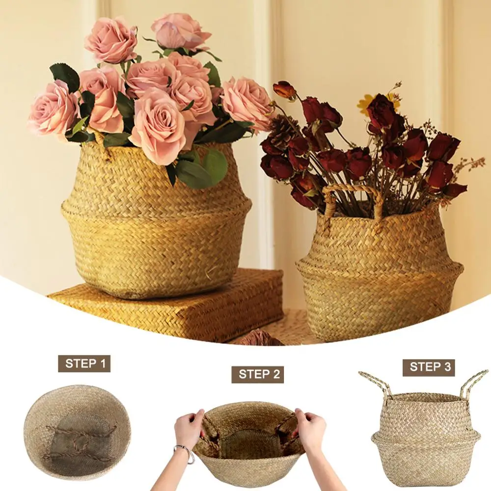 Складная корзина для хранения из морских водорослей цветочный горшок растений