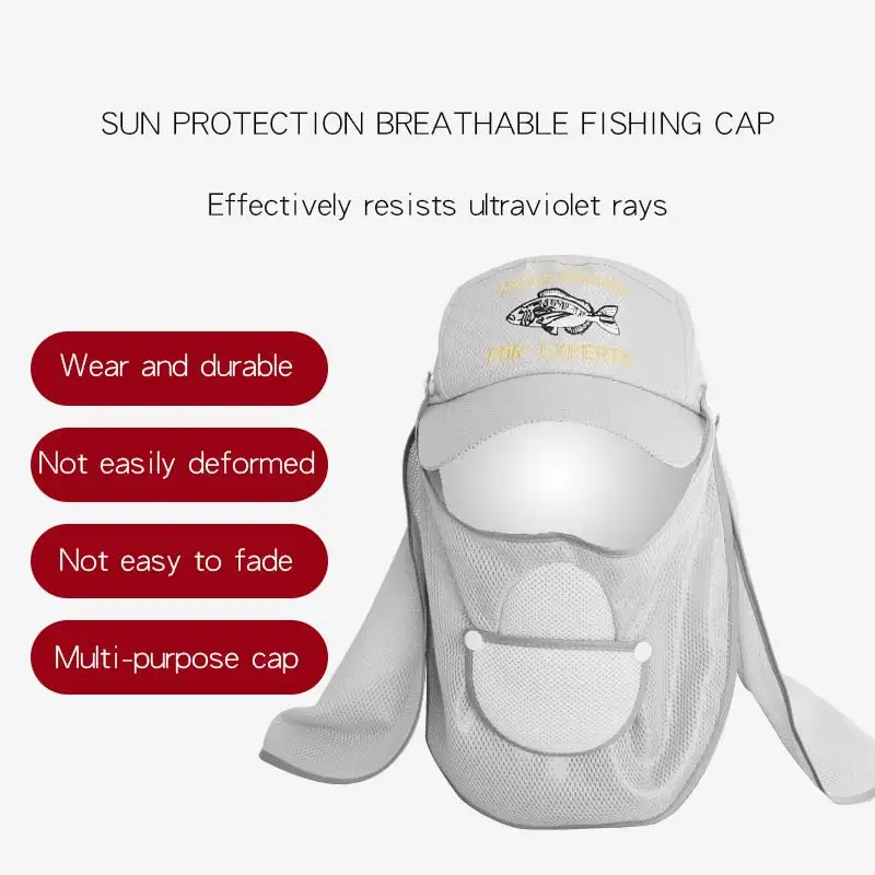 

Meng fishing cap summer sunshade men fishing windproof hat anti-mosquito head cover mask Lu Ya cap