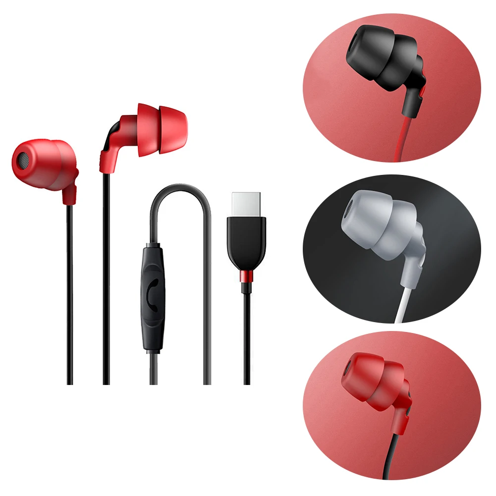 Портативные наушники вкладыши с разъемом типа C многофункциональные