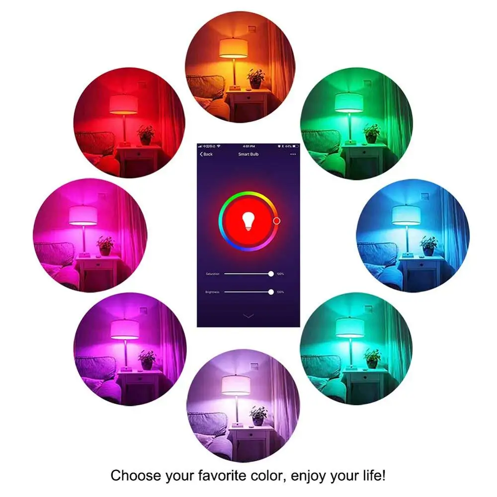 SGOE светодиодный светильник e27 110 В 220 умный дом rgb smart life app 7 Вт 2700 к 6500 кровать Alexa и