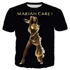 Популярная певица Мэрайя Кэри 2021 Новая мода в стиле хип-хоп Стиль негабаритных футболки для мужчин и женщин, 3D Мэрайя Кэри с принтом летняя футболка для мальчиков