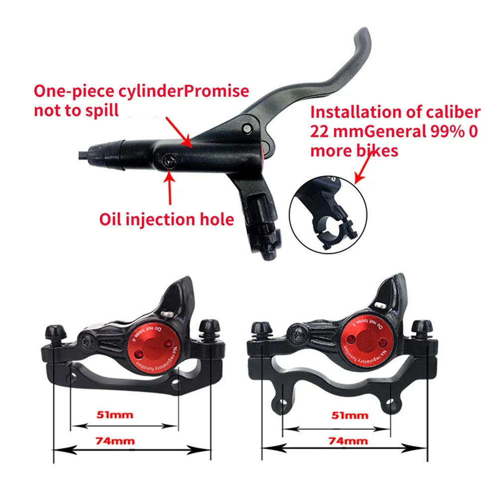 

Durable Aluminum Alloy Bicycle Brake Set Efficient Oil Pressure Brake Kit For Cycling Cyclist Bike All In One Oil Tank