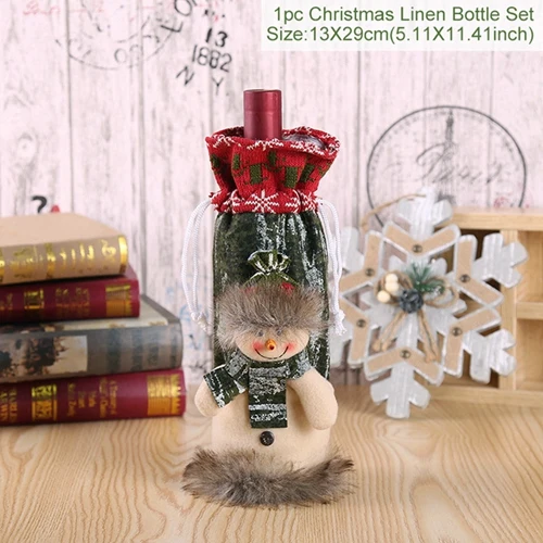 Style 23 FENGRISE крышка бутылки вина Санта Клауса Рождественское украшение для дома Рождественские Чулки Подарки держатели Xams Navidad Декор - Color: Style 23