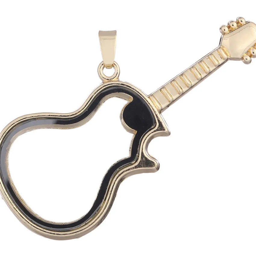 1 шт. сплав музыка гитара Стекло равнина медальон на памяти плавающая подвеска