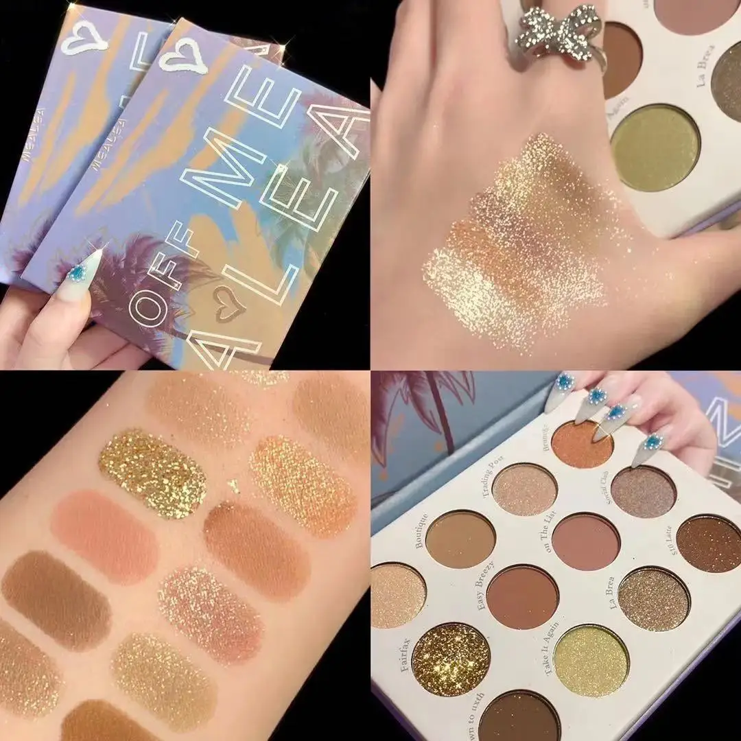 

Shimmer Matte Glitter 12Color Eyeshadow Palette Holographic Metallic Pigmented Eyeshadow Pallete Diamond Makeup Palette Cosmetic