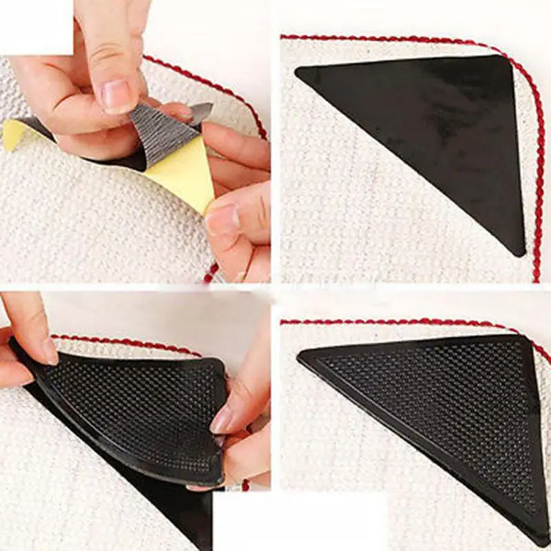 4 шт. треугольный многоразовый Нескользящий Резиновый коврик нескользящий для