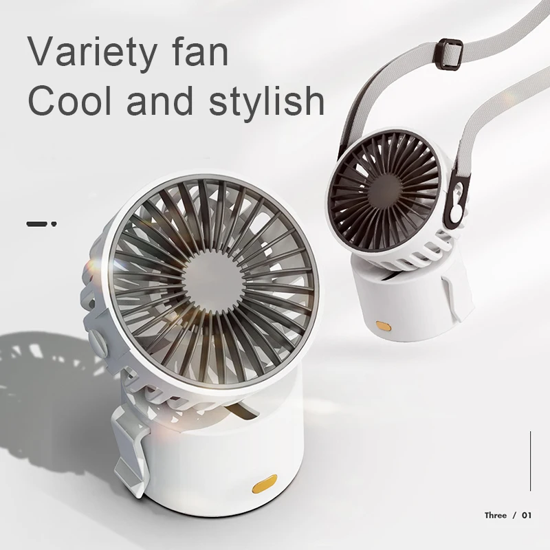 

Mini Handheld Fan with 3 Speeds Small Power Mini Fan with Hanging Rope Type-C USB Rechargeable Desk Fan 45 Degree Swivel QJY99