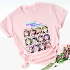 Футболка с японским аниме Ranma 12 Urusei yatсура женские футболки Rumiko Takahashi розовая футболка женский летний топ Женская футболка