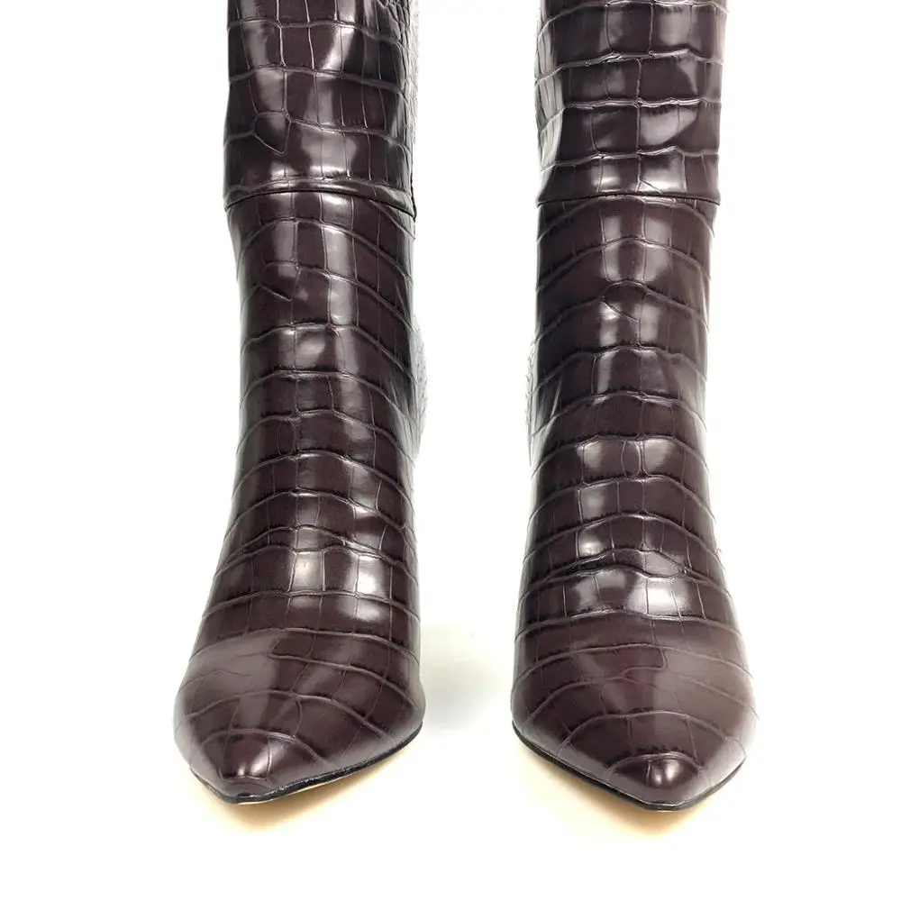 Aimirlly/Женская обувь Сапоги до колена с острым носком на высоком каблуке Модные