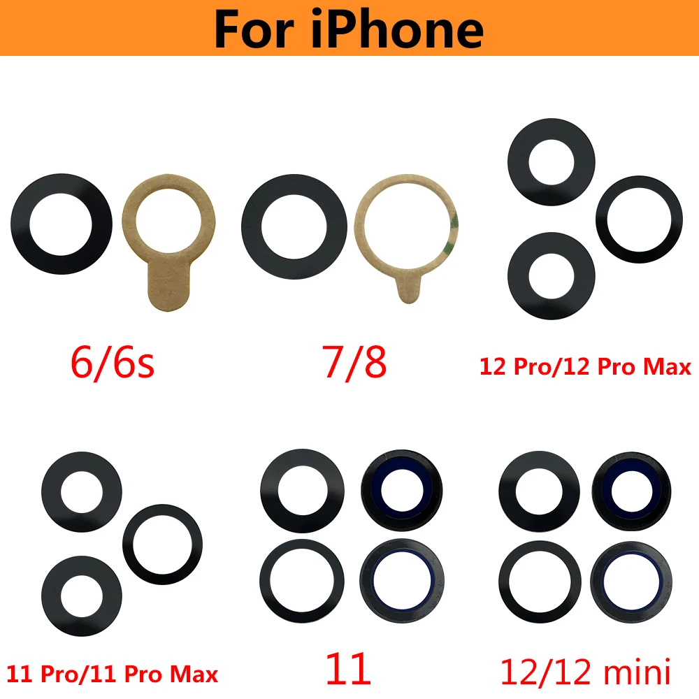 

Объектив камеры заднего вида для Iphone 6 7 8 Plus X XR XS 11 Pro Max 12 Pro Max, детали для мини-фотоаппарата, 20 шт.