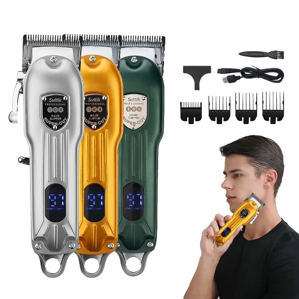 

2021 LCD Hair Clipper Professional Hair Trimmer for Men Electric Beard Trimmer Multifunctional Hair Cutting Machine Cutter