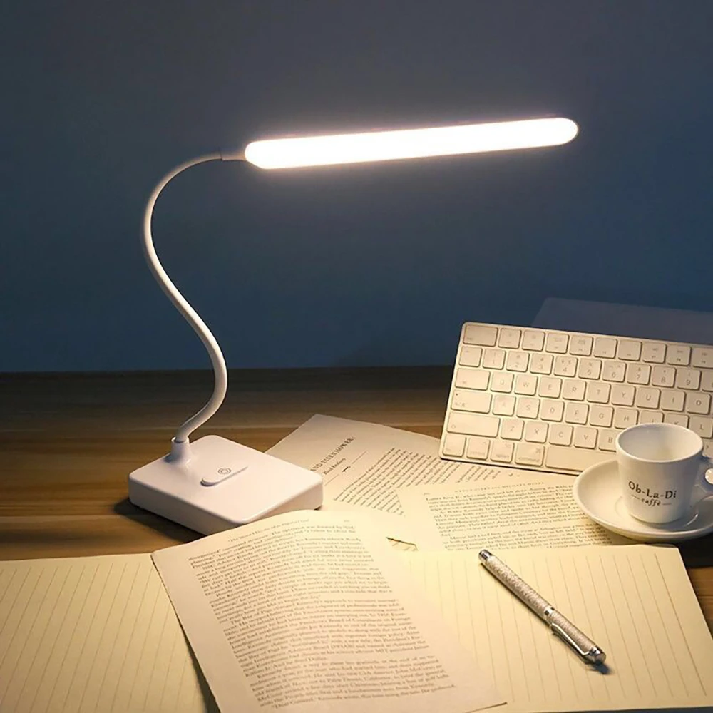

USB Touch led Table Lamp Stepless Dimmable Bendable Eye Protection Study Lamp Bed Reading book Light 3 Modes Small Desk lamp