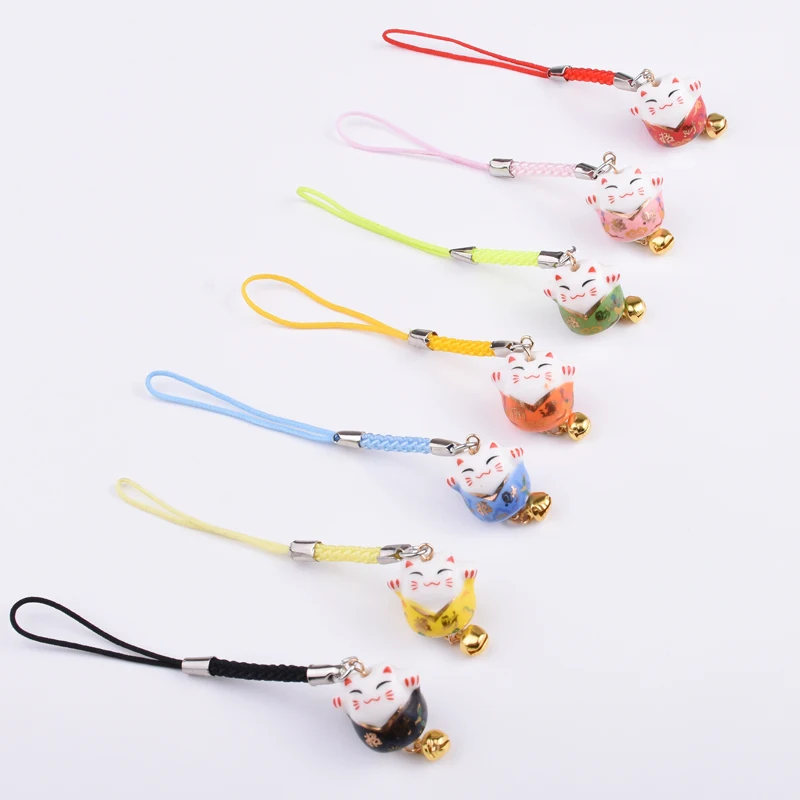 Симпатичный Брелок Кот на удачу чехол для телефона подвеска керамический кот