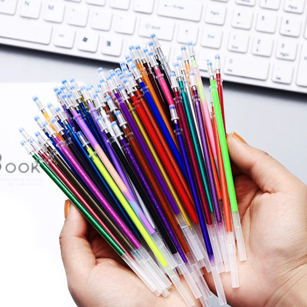 

100pcs Colorful Pen Refills 0.8mm Bullet Pen Refill Student Stationery Office Supplies for Doodling Scrapbooking Drawing (Mi