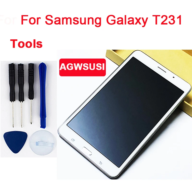 Для samsung Galaxy Tab 4 7,0 SM-T231 T231 T235 T230 сенсорный экран дигитайзер сенсорная стеклянная панель ЖК-дисплея в сборе+ рамка