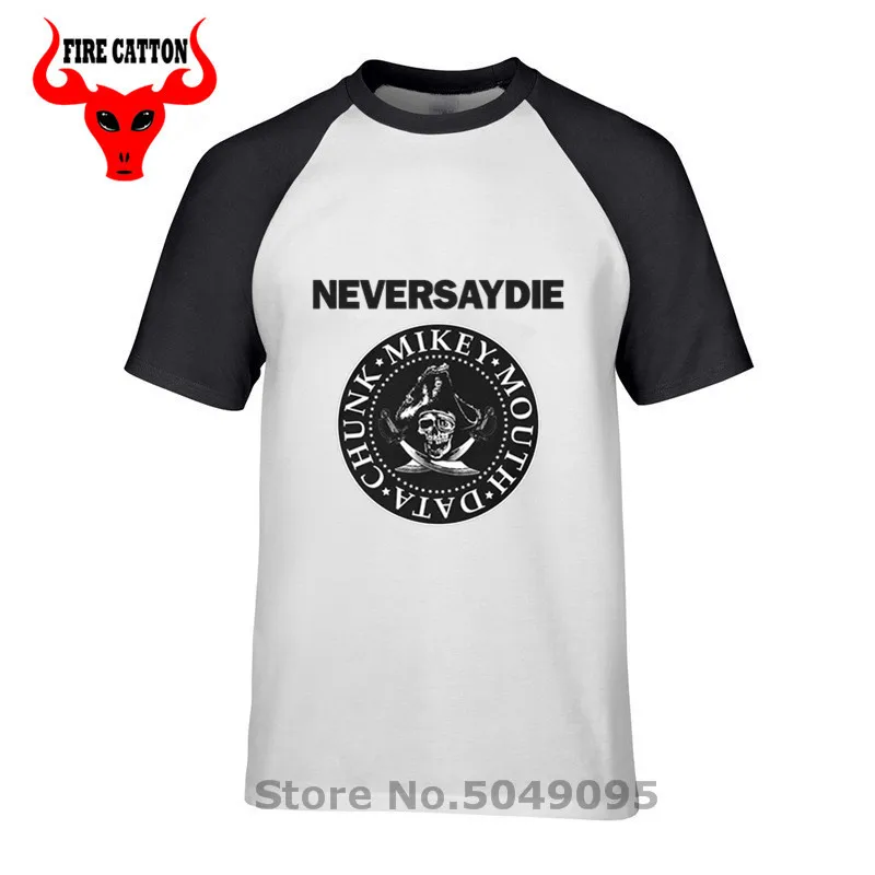 Streetwear The Goonies T shirt men Quote Never Say Die T-shirt One piece tee New Pirate King tshirt Classic Anime Clothing | Мужская