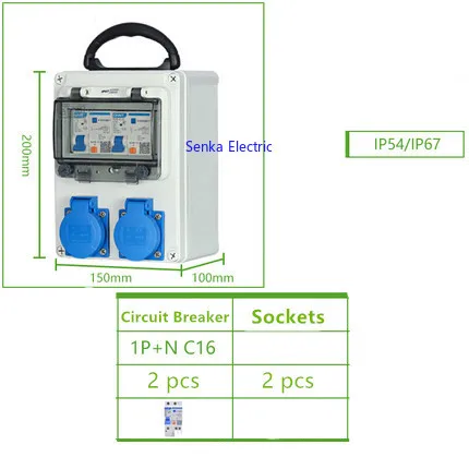 

Портативный Мобильный Электрический ящик с защитой от утечки, наружная водонепроницаемая распределительная розетка с автоматическим выключателем CHINT MCB RCBO