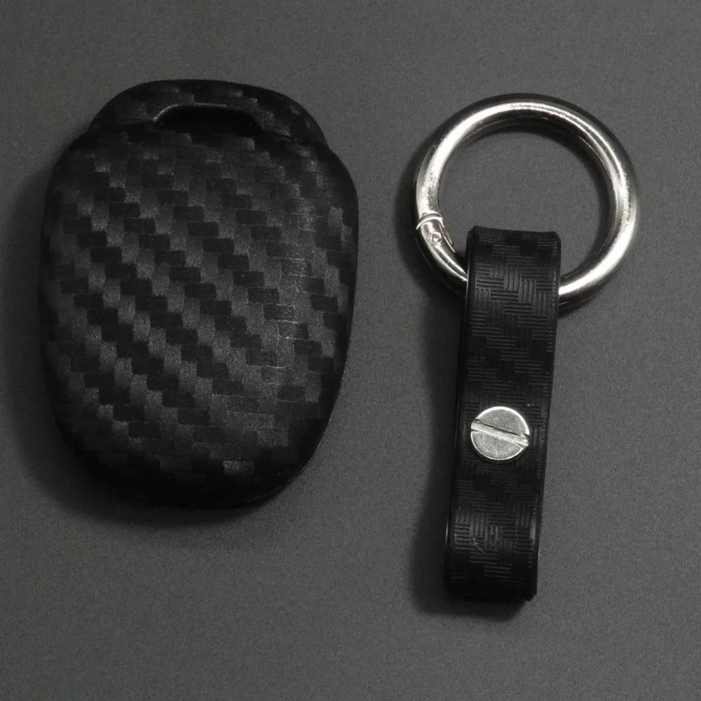 

jingyuqin 2/3/4 Buttons Carbon Silicone Car Key Case For Toyota Tacoma Camry 2012-2015 Corolla Remote Fob Cover