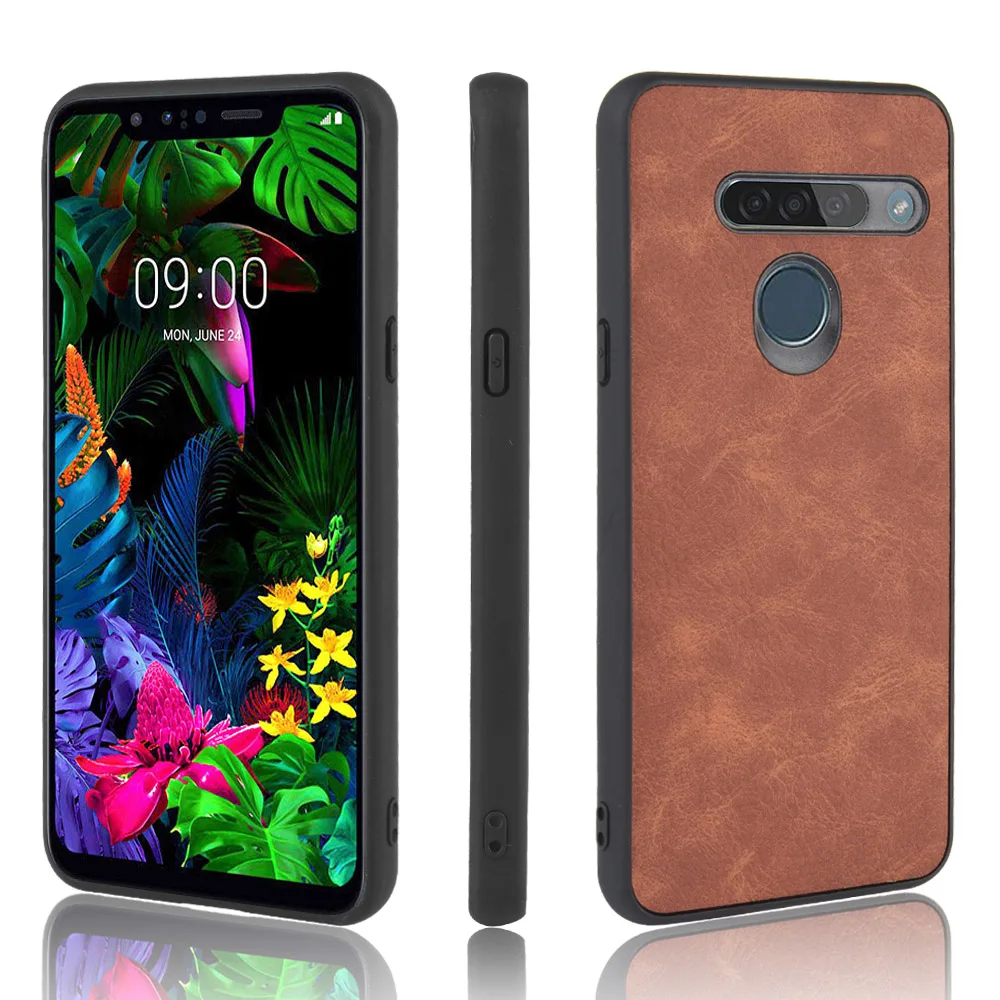 Роскошный ТПУ + ПУ ПК ретро кожаный PU телефон задний жесткий чехол для LG Stylo 5 K40 K12