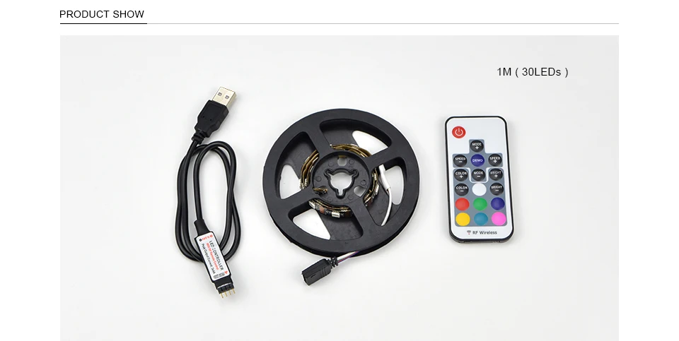 USB мощность RGB Изменение цвета 1 м 2 м 3 м 4 м 5 М 5050 SMD Светодиодная лента для ЖК-монитор тыловая подсветка с 17Key RF контроллер