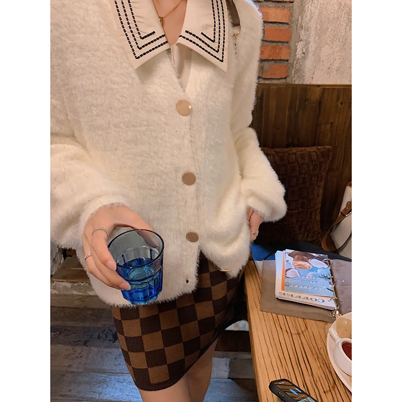 Кардиган свитер пальто женский свободный на весну и осень кардиган |