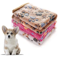 3 packs pet dog blanket super soft fluffy premium fleece paw foot print warm flannel throw for dog puppy cat