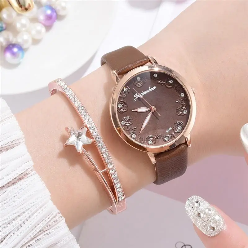 Ретро розы набор дизайн женские часы модные роскошные нарядные