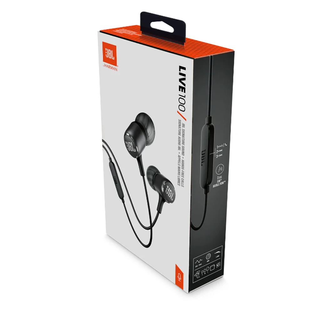 Проводные стереонаушники JBL LIVE 100 проводные наушники-вкладыши 3 5 мм спортивные