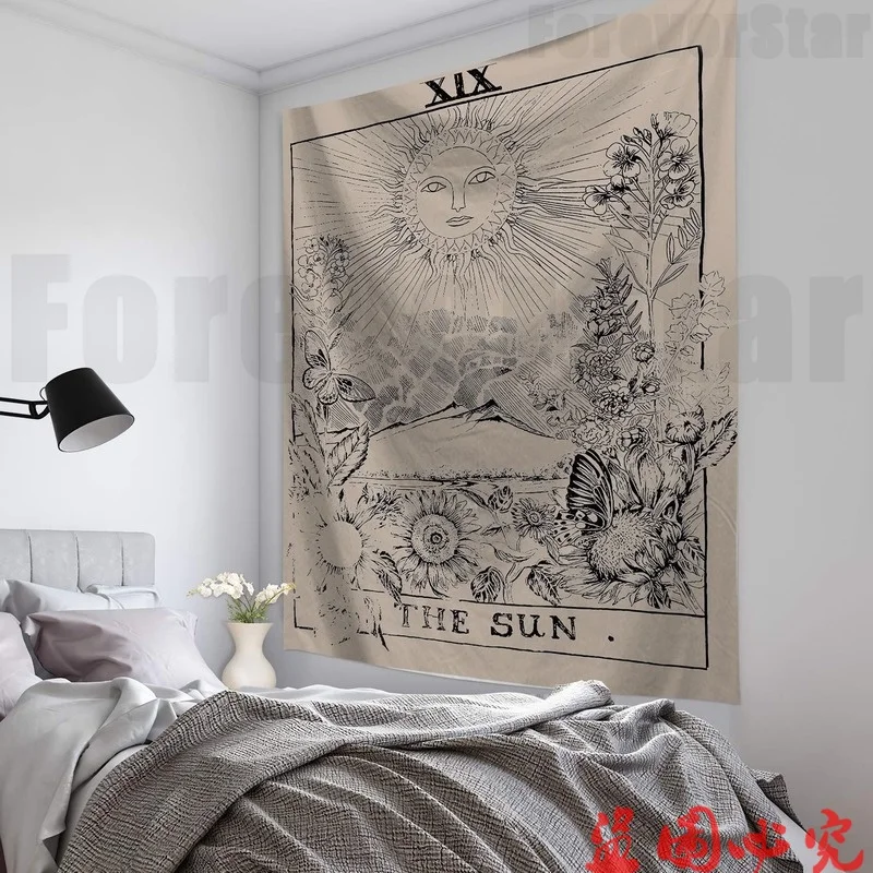 

Tarot tapestry wall hanging bedroom wall decoration hanging cloth astrology divination bed cover 95*73cm
