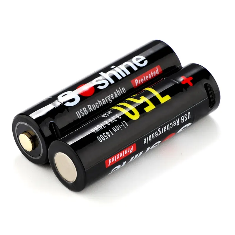 Soshine AA 14500 Protected USB Lithium Ion Rechargeable Battery:3.7V 750mAh | Электроника