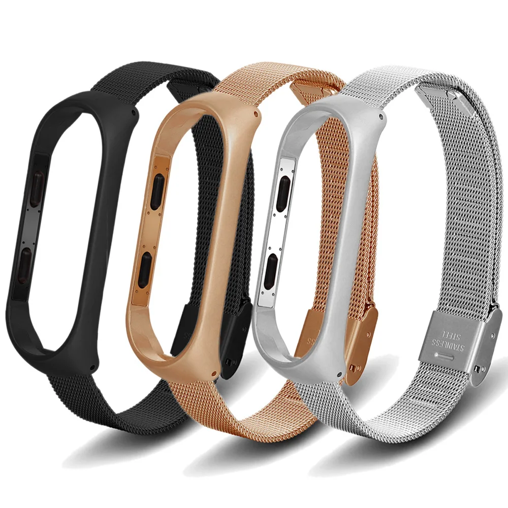 Браслет из нержавеющей стали для Xiao mi Band 3 ремешок Сменные аксессуары браслет для Xio mi Xaio mi Xia mi xaomi mi Женский или мужской