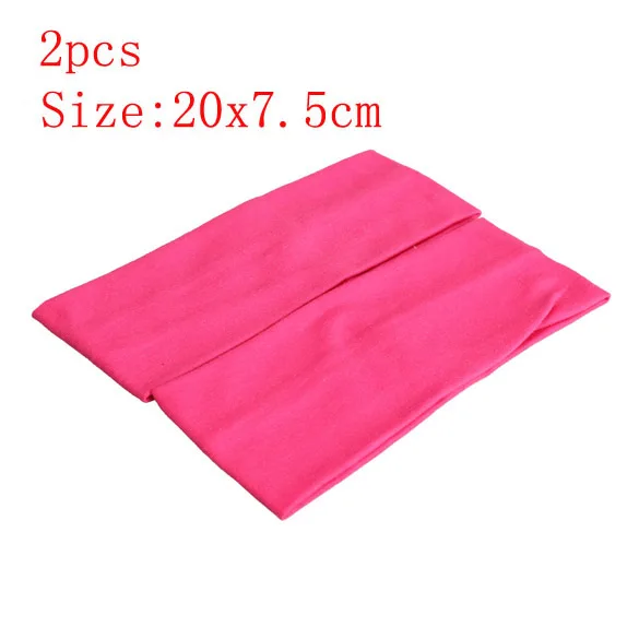 2pcs-4 1/2 шт., спортивные эластичные повязки для волос для йоги, спортивные принадлежности для йоги, танцев, байкеров, широкая повязка, стрейч-лента, хлопковая повязка для волос - Цвет: 2pcs-4
