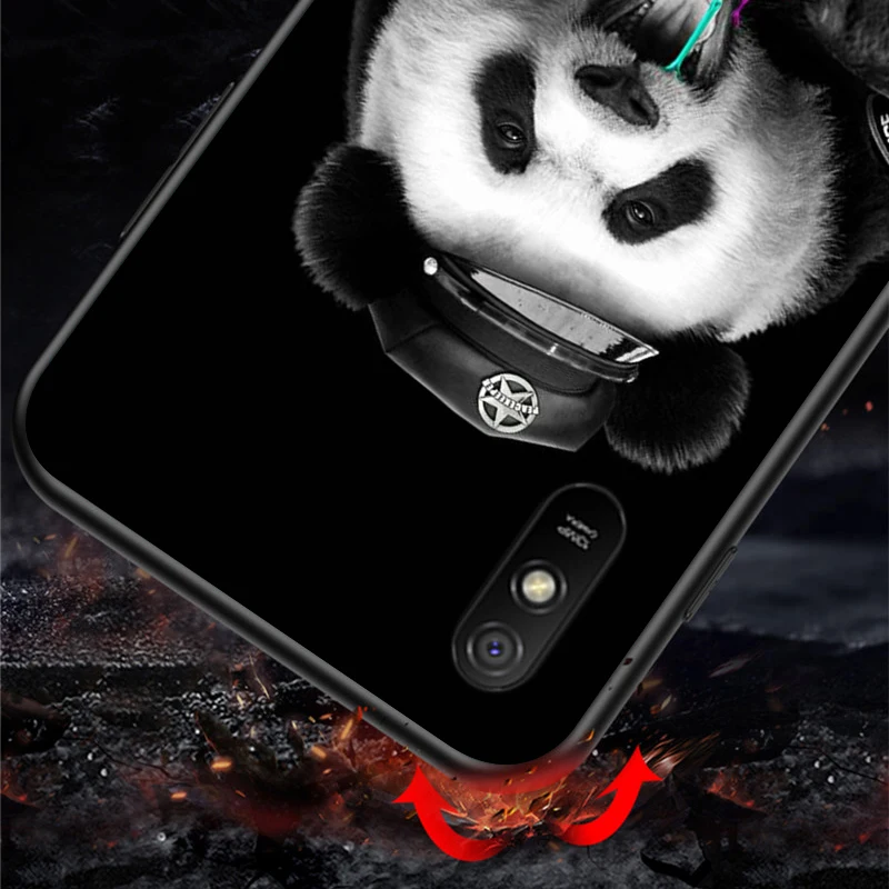 

Cute Animal Panda For Xiaomi Redmi 10X Pro 5G 9C 9A 9 GO K20 8A 8 7A 7 S2 6A 6 5 5A 4X Pro Bright Black Phone Case