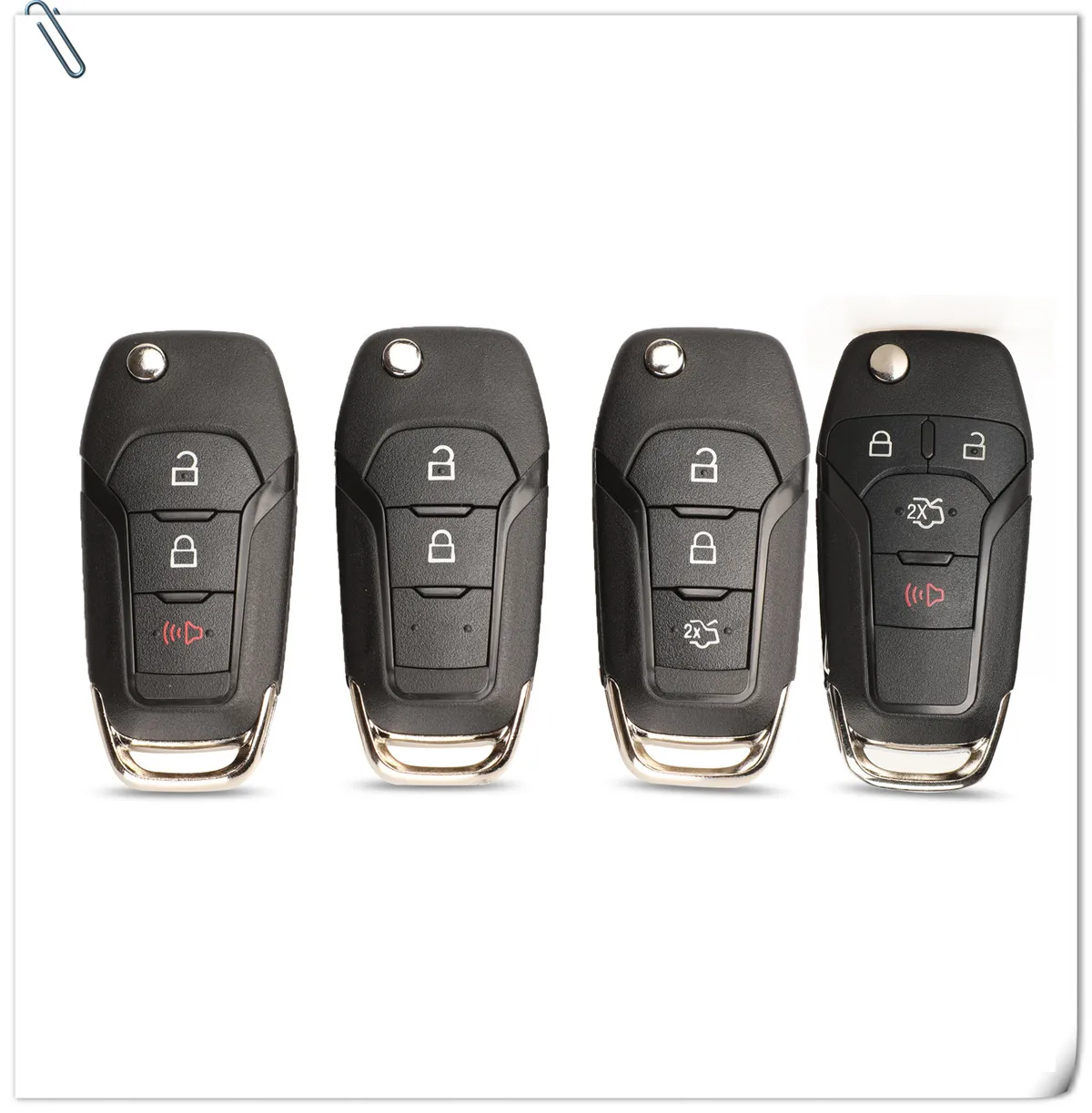 Jingyuqin 10 шт./лот 2/3/4 кнопки Флип складной дистанционный ключ для автомобиля в виде ракушки чехол для Ford Fusion Edge Explorer 2013- HU101 лезвие