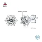 Женские серьги из серебра 925 пробы с муассанитом, 100%-1 карат