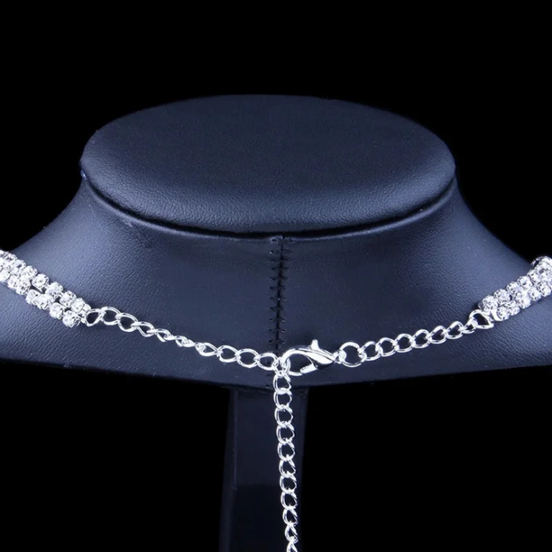 

Bridal Round Necklace Earring Set European and American Luxury Wedding Jewelry