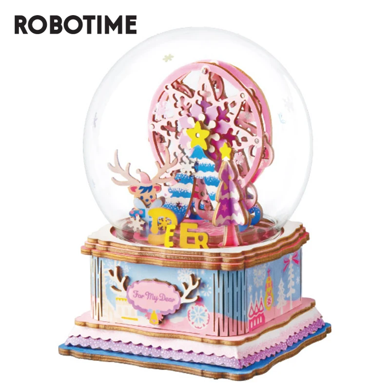 Robotime DIY деревянная модель колеса обозрения музыкальная шкатулка игрушки для