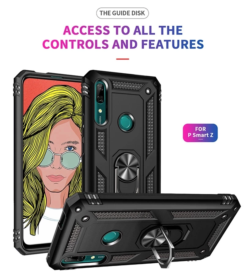 Чехол с магнитным кольцом для Huawei P Smart Z Y9 Prime 2019 P20 P30 P40 Pro Mate 20 30 Nova 5T 6SE 7i Honor 10 Lite 9X Y9S