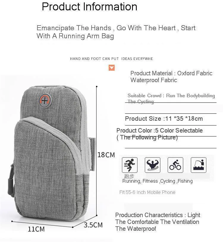 

For 6.5 inch Mobile Phone Arm Band Hand Holder Case Gym Outdoor Sport Running Pouch Armband Bag For iphone 11 max 7 plus xiaomi