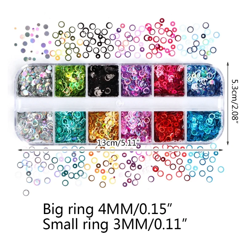 

2021 New Hollow Heart Nail Glitter Sequins PVC Loose Sequins Paillettes Set for Nail Art
