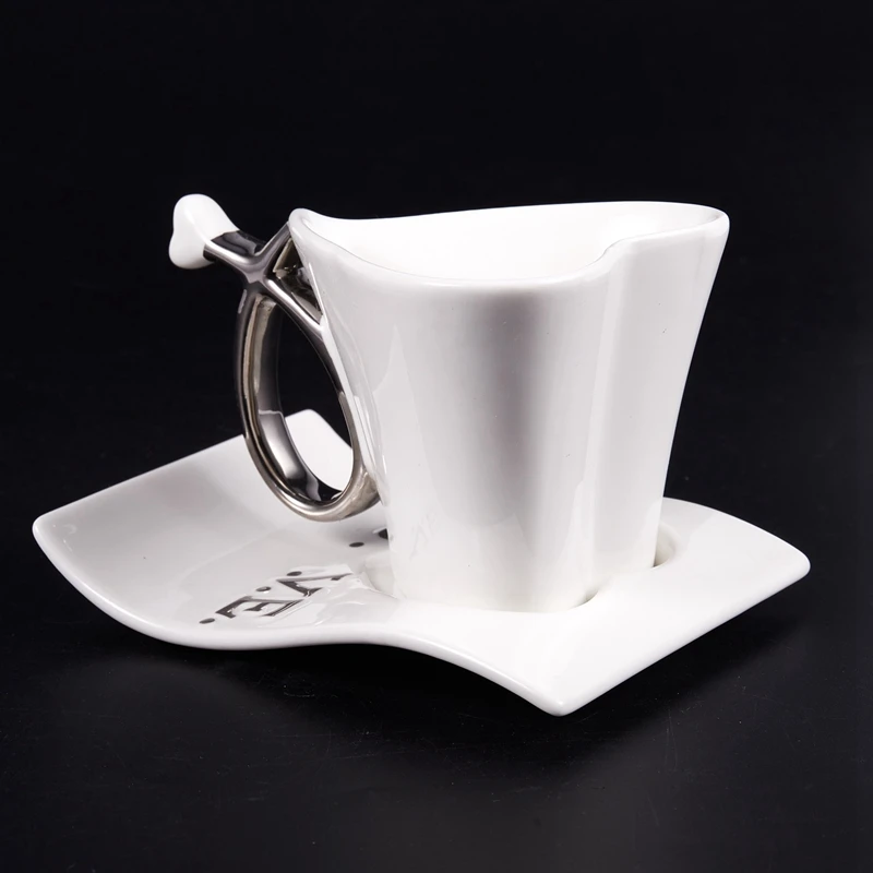 200 мл креативные керамические чашки в форме сердца белые и серебряные|Кружки| |