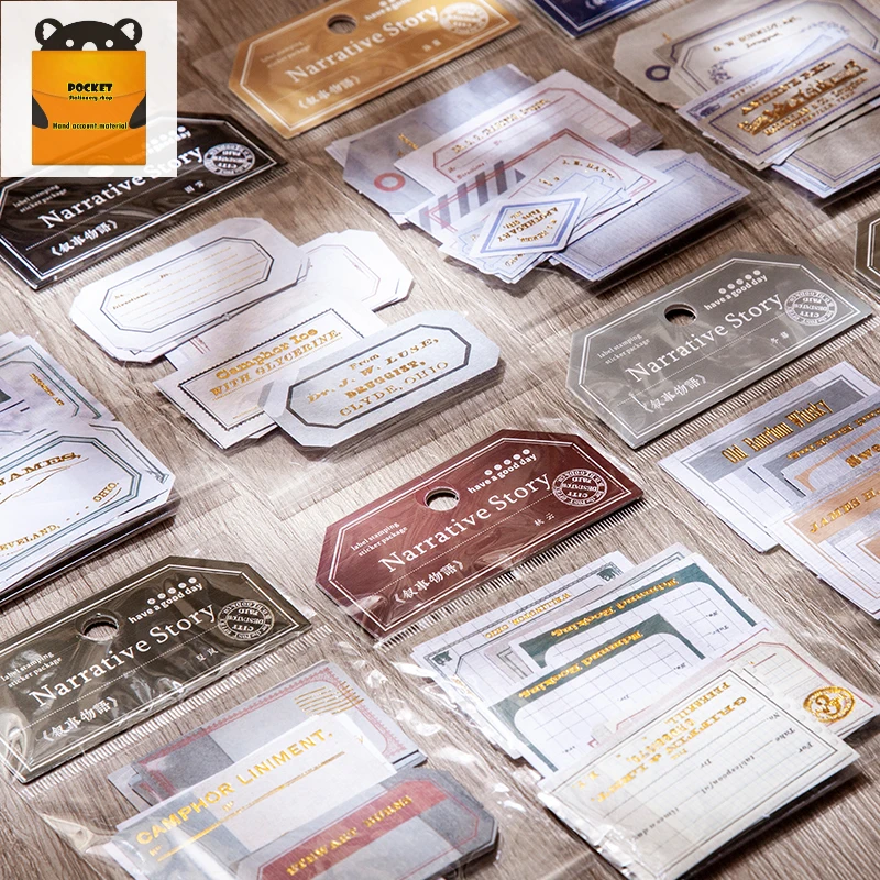 

Милые эстетические ретро-наклейки с этикеткой на руку, горячее тиснение, корейские Канцтовары, канцелярские наклейки, канцелярские принадл...