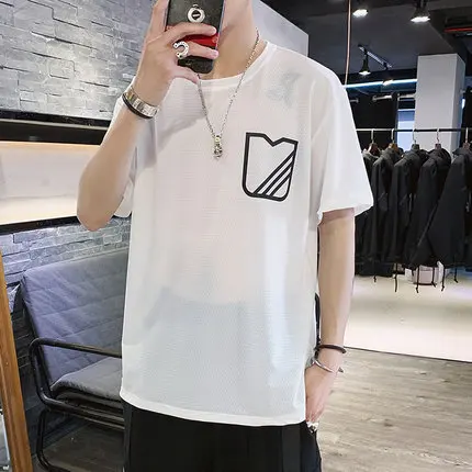 

Men's short sleeve t-shirt summer trend handsome casual half sleeve 200