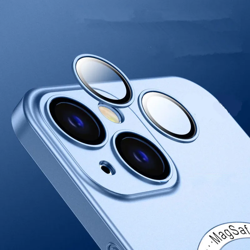 Matte Anti-fingerprint Magsafing Magnetic Wireless Charging Case for iPhone 13 Pro Max 12 Metal Camera Len Glass Protector Cover