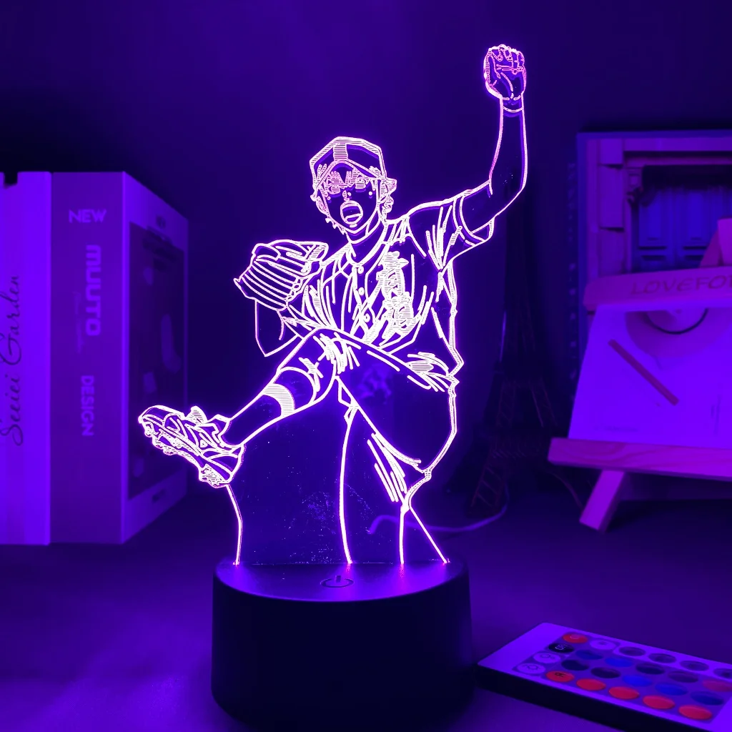 

16 Colors Night light Anime Ace of Diamond Sawamura 3D remote control desk lamp for Bedroom Decor Lamp Dropshipping