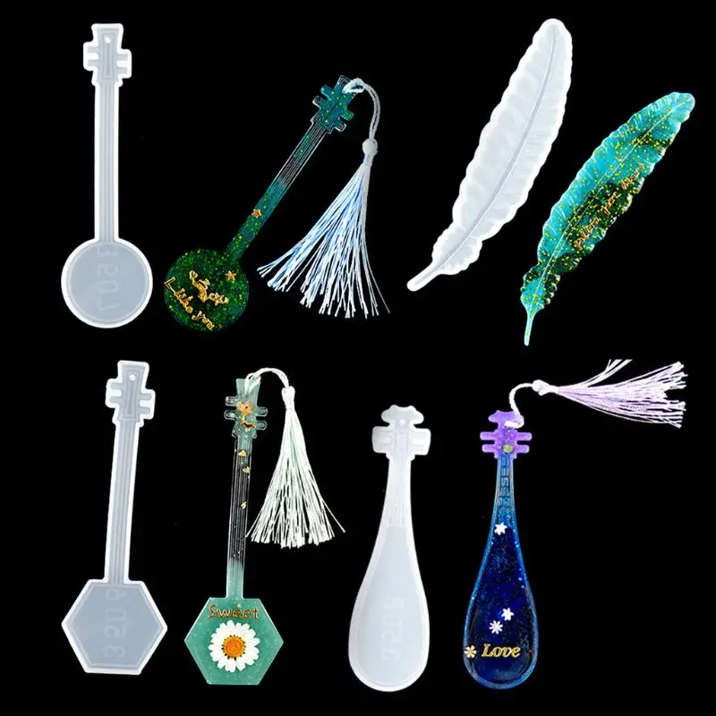

2020 Handmade Token Bookmark Mould Epoxy Resin Casting Silicone Molds Art Craft Tools 83XF