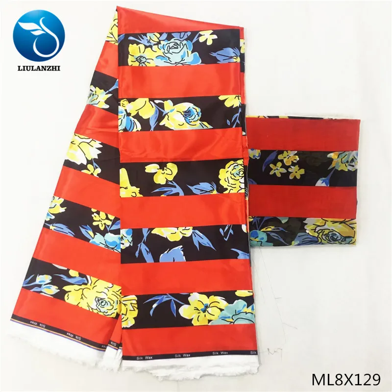 

LIULANZHI african satin fabrics polyester prints african satin fabric for dress Hot sale nigerian fabric satin ML8X112-ML8X129